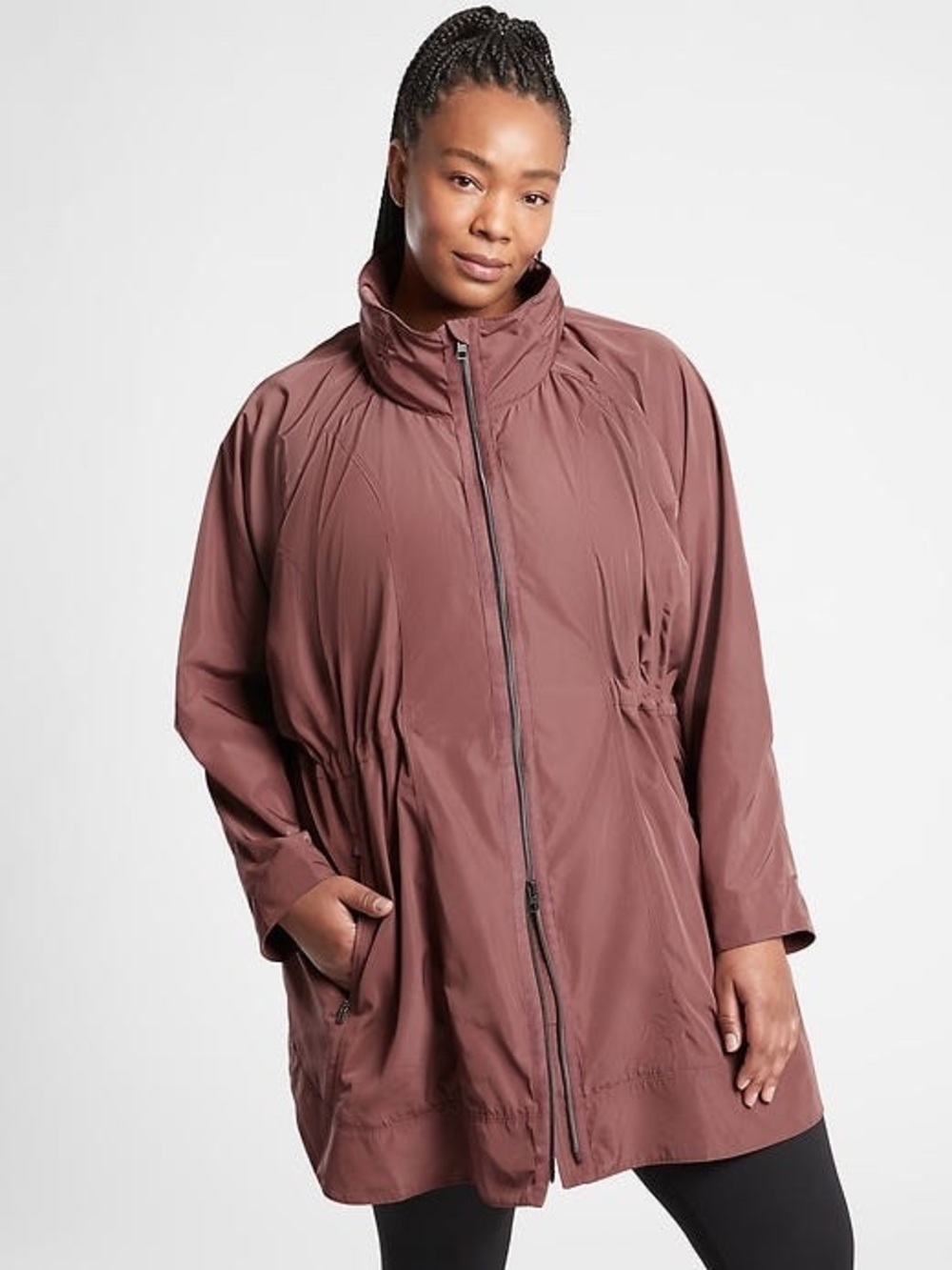 Athleta Drip Drop Jacket Zip-Front Rain Coat